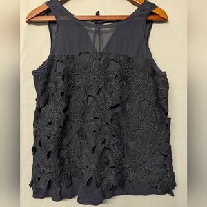 Ann Taylor Black Lace Sleeveless Blouse